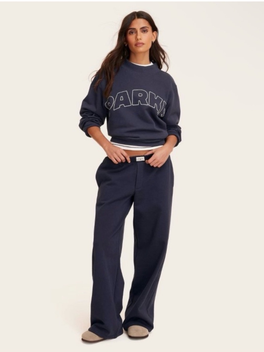 NWT Parke x Target High Rise Boxer Sweatpants in Navy-Small